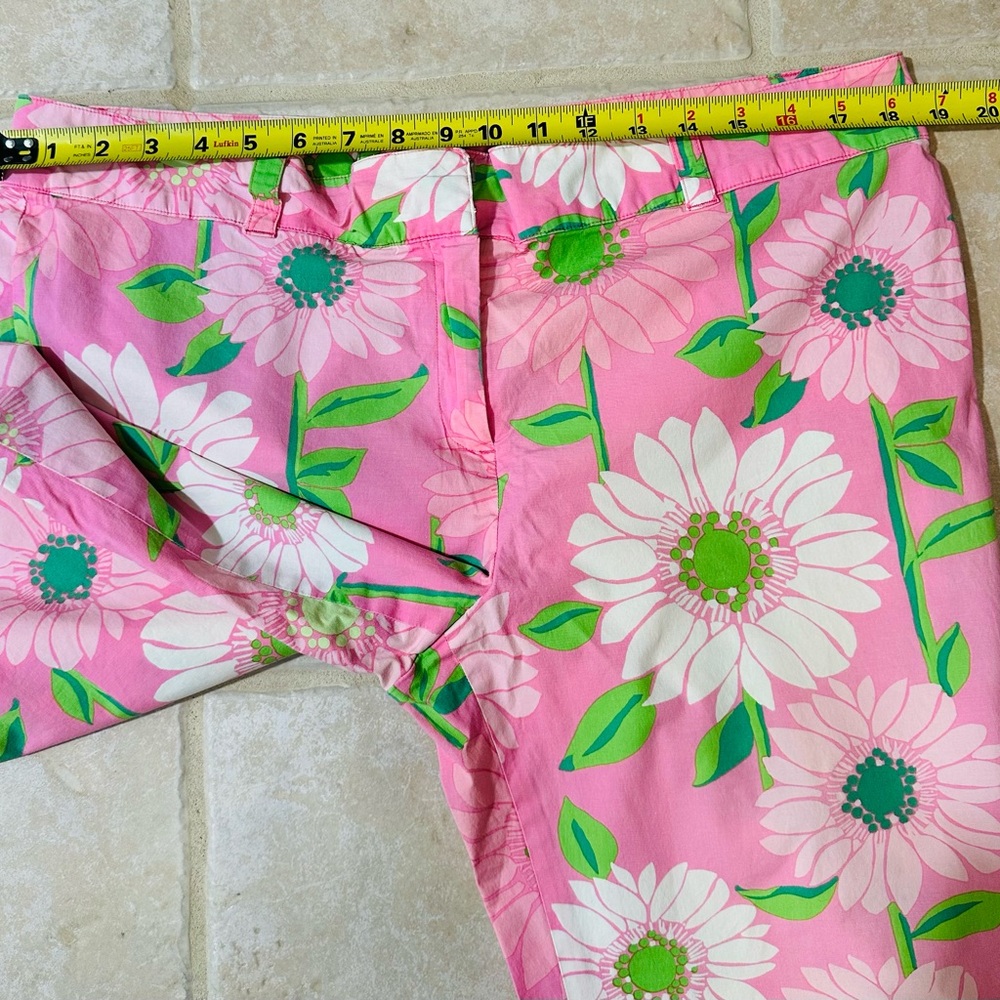 Lilly Pulitzer Floral Daisy Cropped Pants 14 Preppy Retro Casual Cottagecore - Picture 4 of 7